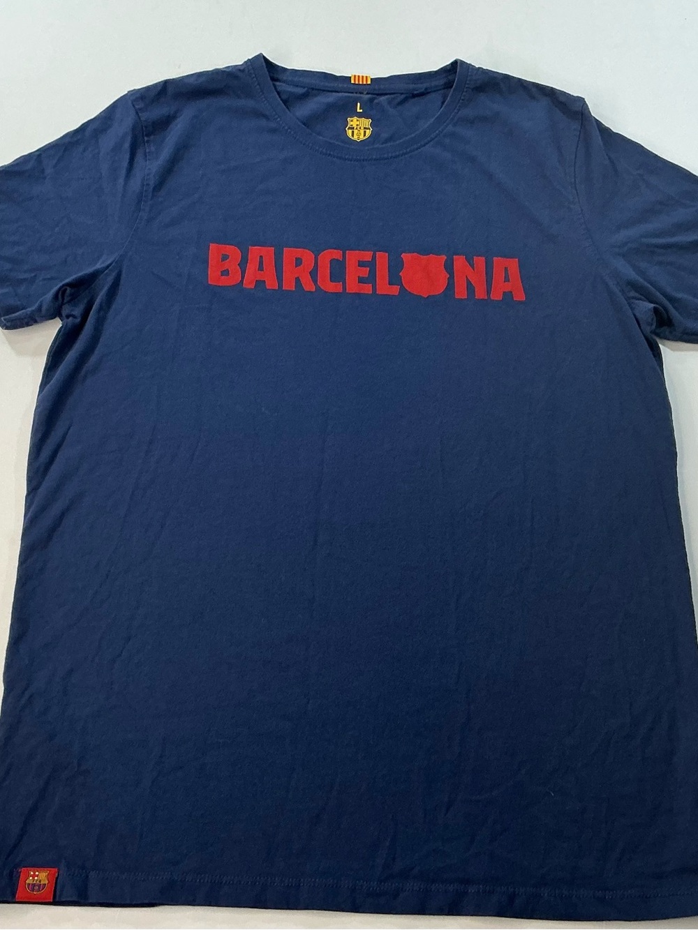 Barcelona Graphic Short Sleeve Tee - Navy with Red Logo